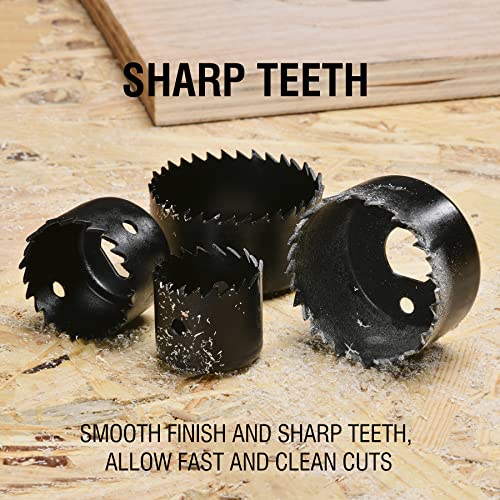 KATA Hole Saw Kit, 18 Pieces Hole Saw Set with 3/4"-5"(19-127mm) Saw Blade, 2 Mandrels, 2 Drill Bits, 1 Installation Plate, 1 Hex Key with Case, KATA