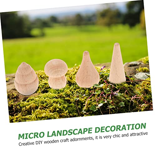 Ciieeo 12Pcs Log Unfinished Wood Figures Unfinished Wood Mushroom Christmas Tree Wood Craft unpainted Craft peg Doll Puzzle Toy Blank peg Dolls DIY Ciieeo