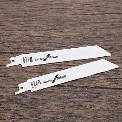 10PCS S922EF Reciprocating Saw Blades Metal 18TPI 150mm BIM Sabre Saw Blades for Cutting Metal 1.4mm Tooth Pitch Power Tool Accessories Micro Traders