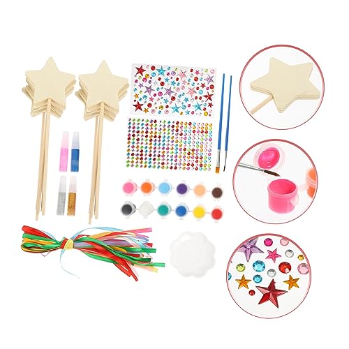Ciieeo 1 Set Painting Materials Make Your own Fairy Wands Kids Princess Wand Kit DIY Garden Fairy Wands Fairy Wand Kit DIY Art Crafts kit Unfinished Ciieeo
