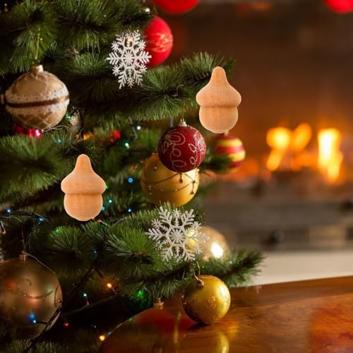 Acorns Tray for Crafts Unfinished Art bin Bowls Real Driftwood Sensory supplies-20 Pcs Wooden Acorns Unfinished Doll DIY Crafts Wooden Peg Doll Home Amosfun