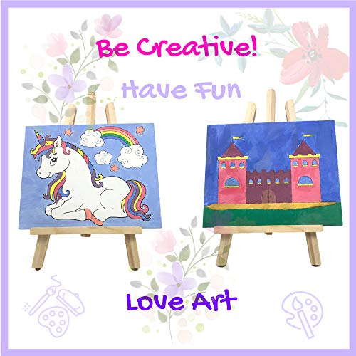 J MARK Pain Set for Kids – Acrylic Kids Painting Kit with Storage Bag, Washable Paints, Easel, Canvases, Brushes and More, Complete Kids Painting Set J MARK