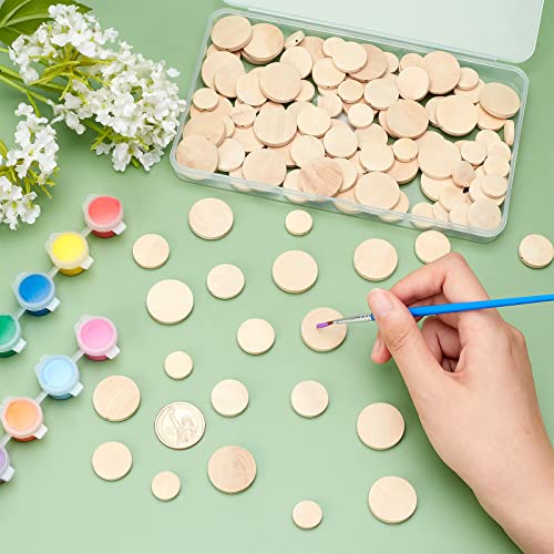 PH PandaHall 120pcs Flat Round Wood Beads 3 Sizes Wood Coin Beads Antique White Wood Spacer Beads Unfinished Wood Disc for Jewelry Necklace Bracelet PH PandaHall