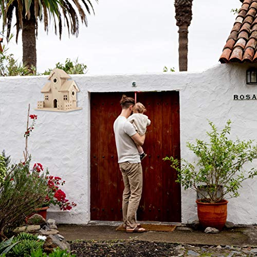 Balacoo Wooden Bird House Bird Nest Unfinished Unpainted Wood Birdhouse Hanging Sleeping Nest Indoor Outdoor Bird House Garden Bird Bed for Squirrel balacoo