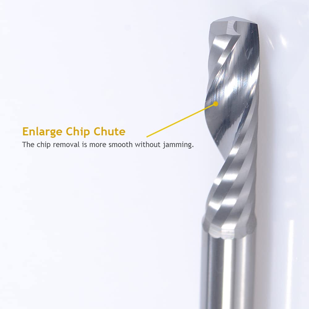 CNC Router Bits,Engraving Bits,End Mill Milling Cutter,Single Flute Spiral Upcut Router Bit,1/8 Shank,Tungsten Steel Engraving Carving Tool Kit for HOZLY