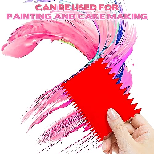 Senbos Palette Knife Paint Scraper Set, 5pcs Stainless Steel Painting Pallet Knife with 6pcs Plastic Painting Scraper, Oil Painting Mixing Scraper Senbos