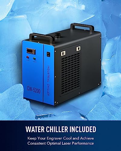 OMTech 80W CO2 Laser Engraver with Water Chiller, 20x28 Inch Laser Engraving Cutting Etching Machine with Autofocus Autolift 4 Way Pass Air Assist, OMTech