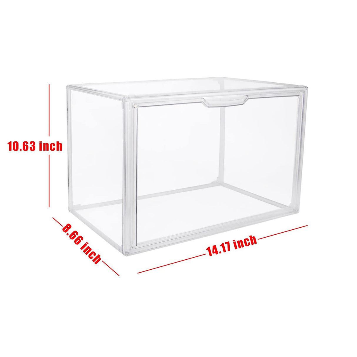 GUDEMAY Clear Stackable Plastic Storage Bins with Magnetic Lid, Dustproof Book & Cosmetic Display Cases, Large Figures Collectibles Showcase, Shoe GUDEMAY