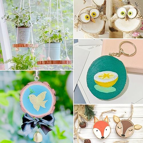 WEOPYCJ Unfinished Natural with Tree Bark Wood Slices,60 Pcs 1.5-2 Inches Wood Pieces Craft Wood kit Circles Crafts Christmas Ornaments DIY Crafts WEOPYCJ
