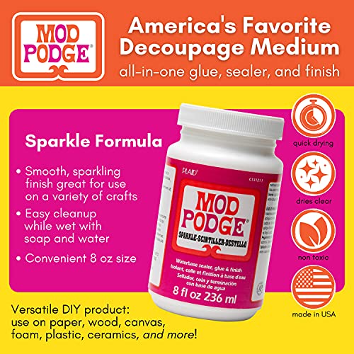 Mod Podge Waterbase Sealer, Glue and Finish (8-Ounce), CS11211 Sparkle Mod Podge