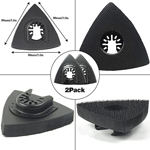 Oscillating Tool Detail Sanding Pads Kit, 2Pcs Triangle Sanding Pads and 2Pcs Finger Sanding Pad, 50Pcs Sandpaper, for Wood/Plaster Other Surfaces gulrear