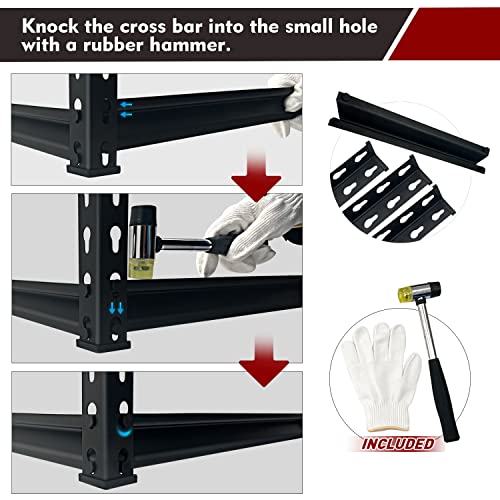 PACHIRA E-Commerce 5-Tier Garage Shelving Unit Heavy Duty Adjustable Storage Rack Metal Shelves for Kitchen, Garage, Office, 28" W x 12" D x 60" H PACHIRA E-Commerce