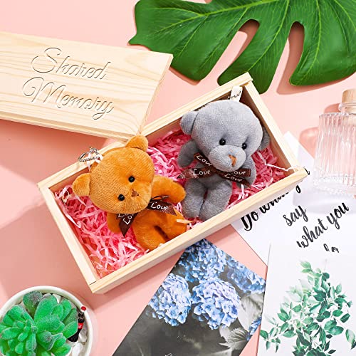 3 Pieces 7.87 x 3.94 x 3.15 Inch Unfinished Wood Box with Sliding Lid, Small Wooden Storage Crates Container Empty Gift Boxes Pencil Box for Crafts Blulu