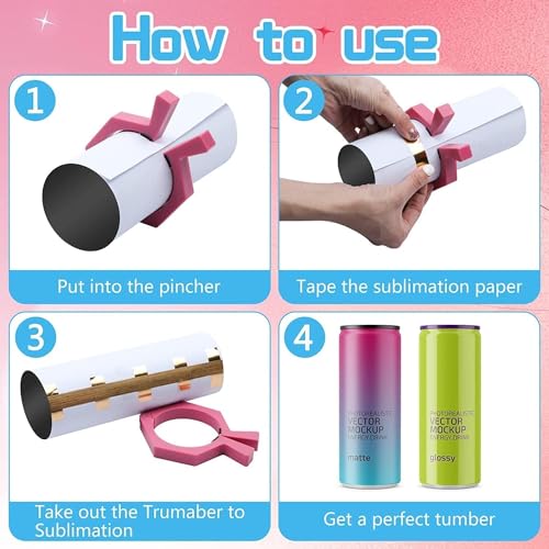 Sublimation Tumblers Pinch Kits,Pinch Perfect Tumbler Clamp for 20 Oz Sublimation Blanks Tumblers Pinch Perfect Clamp Grip Tool, Heat Transfer Tape Majreey