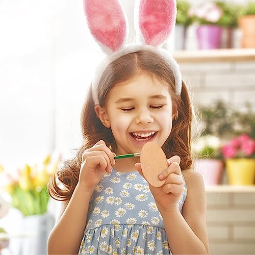 TEHAUX 50pcs Oval Wood Chips Unfinished Wood Chip Wood Slices for Centerpieces Oval Wood Slices Rustic Wooden Cutout Wood Craft Material Blank Wood TEHAUX