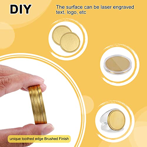 Blank Brass Challenge Coin Laser Engraving Coins Blanks 40 mm with Acrylic Protection Box for DIY Crafts Birthday Travel Commemorative Collection Rainteam
