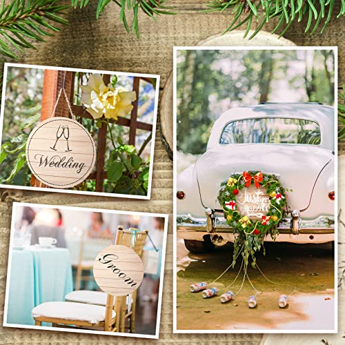6 Pcs Unfinished Wood Rounds 12 Inch Hanging Wood Circles for Crafts Rustic Wood Sign Blank Wood Plaques for Crafts Wooden Door Hangers for DIY Yookeer