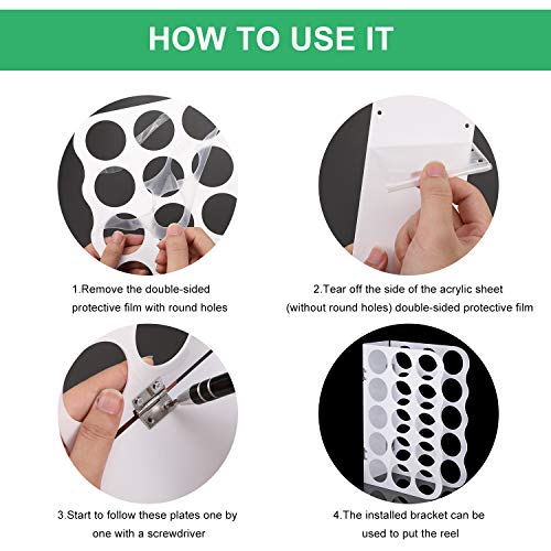 15-Holes Vinyl Storage Rack Acrylic Storage Organizer Multiple Large Holes Display Stand for Vinyl Rolls and More (12 Inch x 7.8 Inch, Aperture 2 Outus