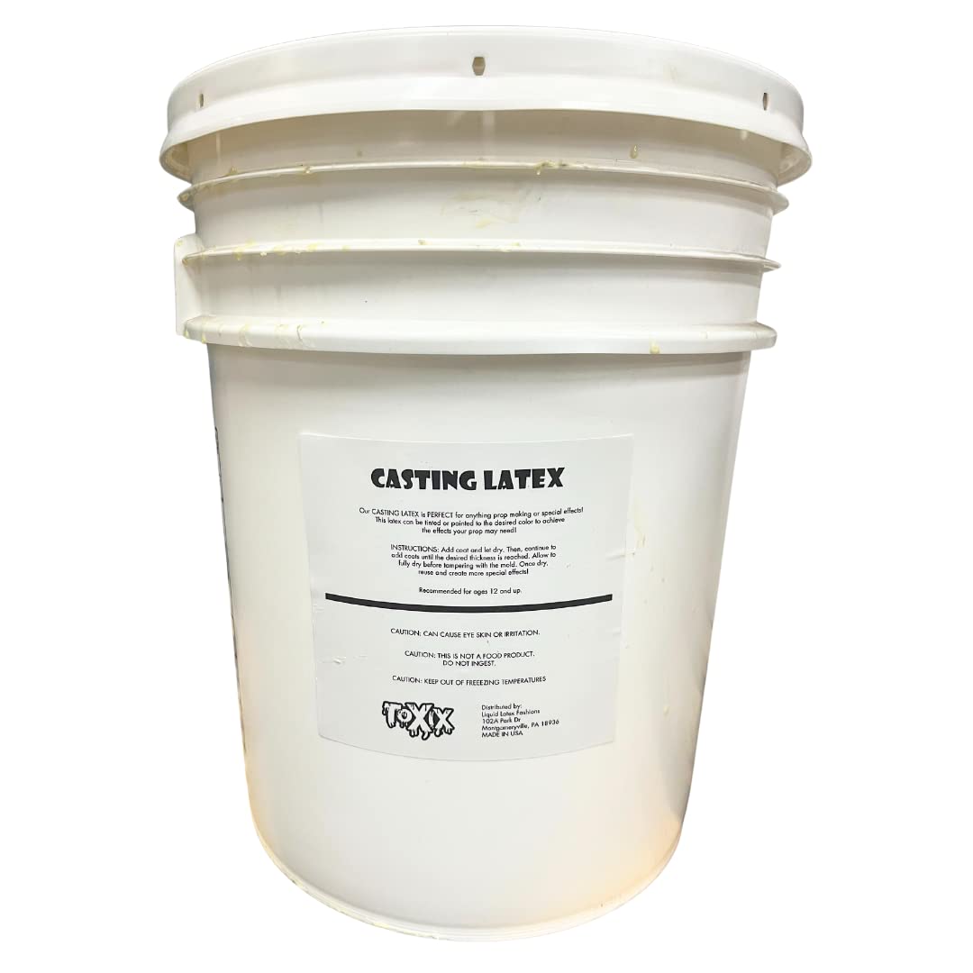 Casting Latex 5 Gallons - Premium Latex for Prop Making, Easy Mold Making, Pouring, and Brushing on Coats! Liquid Latex Fashions