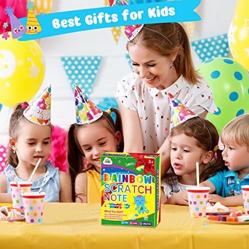ZMLM Scratch Art Party Favors: 4 Pack Rainbow Scratch Paper Art Set for Kids 3-12 Years Old Art and Craft Notebook Girl Boy Birthday Gift Goodie Bag ZMLM