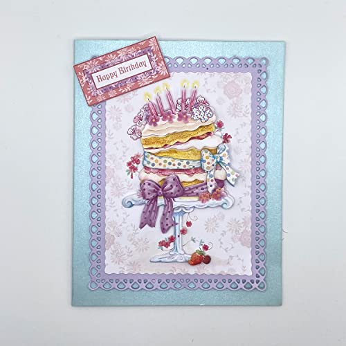 Katy Sue Birthday Cake & Flowers Paper Tole 3D Die Cut Decoupage Selection Pack. Contains 12 Die-Cut Sheets in Letter Size (4 Designs, 3 Copies of Katy Sue