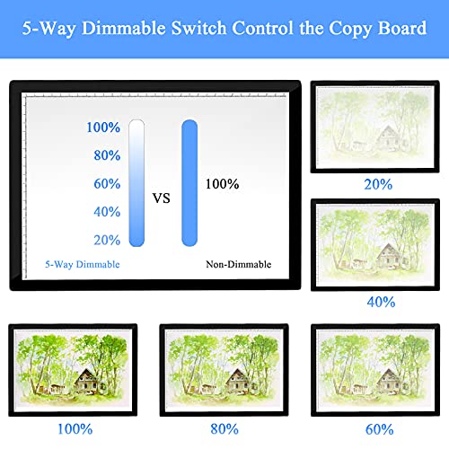 Rechargeable Light Box for Tracing Board Portable Cordless Light Pad Drawing A4 LED Trace Lights, Golspark Wireless Battery Operated Copy Board GOLSPARK