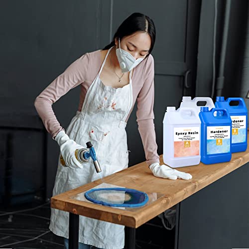 OYOOWOOA Deep Pour Epoxy Resin 4 Gallons Liquid Resina Epoxica para Madera Transparente Crystal Clear Casting Resin for Garage Floor River Tables OYOWOOA