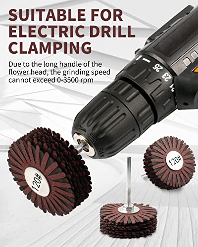 Rocaris 2 Pack Abrasive Flap Wheel - 120# Nylon Sanding Wheel Brush Abrasive Grinding Head with 1/4 Inch Shank for Woodworking Root Carving Furniture - WoodArtSupply