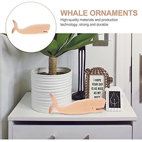 PartyKindom 1Pc Whale Ornament Whale Wooden sea Animal Decors DIY Wood Ornaments Wooden Whale Sculpture Wood Carving Sculpture Wooden Whale Decor PartyKindom