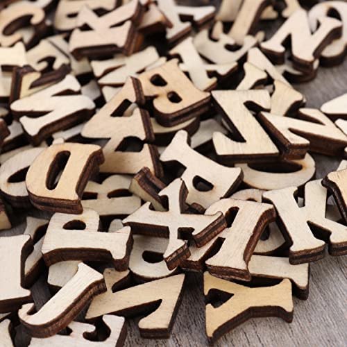 MAGICLULU 50PCS Blank Capital Letter Wood Chips Unfinished Wooden English Alphabet Natural Wooden Capital Letters for DIY Craft Home Decoration (No MAGICLULU