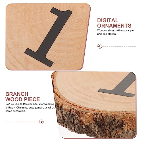 LUOEM 10pcs 1-10 Wedding Table Numbers Hanging Wood Slice Wedding Table Centerpieces for Arts Crafts Wall Decor Wedding DIY Projects LUOEM