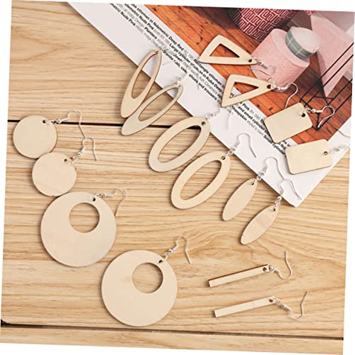 KALLORY 60pcs DIY Earrings Wood Earring Base Dangle Earrings Wood Charms Natural Wood Pendants Earring Making Supplies Kit Unfinished Natural Wood KALLORY