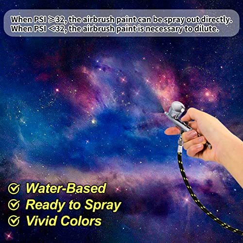 Airbrush Paint, 20 Colors Acrylic Air brush Paint Kit, Water-based, Opaque & Neon Colors, Pearl Colors, for Beginners, Artists, DIY Projects, FansArriche