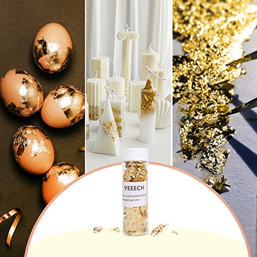 Yeeech Imitation Gold Foil Flakes for Resin Decoration Stickers for Nails Face Eyes Hair DIY Painting Crafts Makeup Body Art Yeeech
