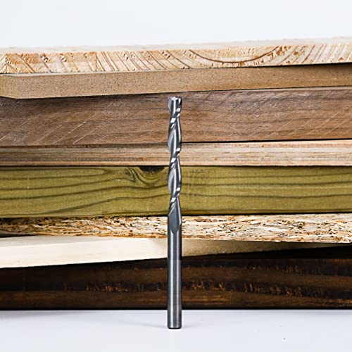 SpeTool Spiral Router Bits with UpCut 4 inch Extra Long1/4 inch Cutting Diameter 2 inch Cutting Length CNC Router Bit Carving Tool SpeTool