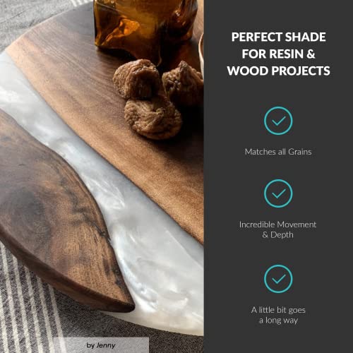 MEYSPRING White Pearl Mica Powder - 50g - White Resin Pigment - White Mica Powder for Epoxy Resin Art - White Epoxy Pigment and UV Resin Dye - Mica MEYSPRING