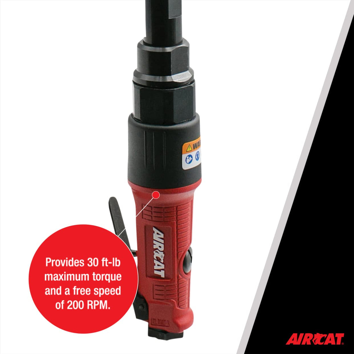 AIRCAT Pneumatic Tools 808-15-25: 15.3 Inch Long Reach Ratchet 200 RPM, 30 ft-lbs Maximum Torque - 1/4-Inch AIRCAT