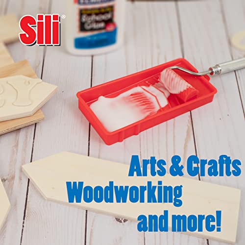 Sili Glue Roller with Sili Glue Tray for Arts Crafts Woodworking and Larger Glue Up Projects Sili