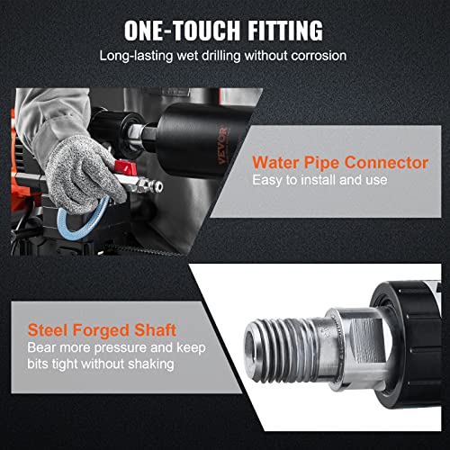 VEVOR Diamond Core Drilling Machine, 10in Wet Concrete Core Drill Rig with Stand Wheels, 750RPM Speed & 1-1/4" Thread & Lifting Handle, 10in Drilling VEVOR