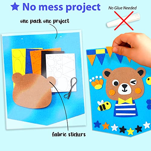 KRAFUN My First Felt Kit Animal Craft Kit for Kids and Toddlers, Boys and Girls Age 3-8 Years Old, Include 6 DIY Handmade Arts and Crafts Projects, KRAFUN