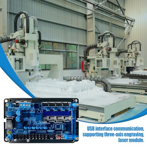 3 Axis GRBL V1.1f 32-Bit Controller, Dual Y-axis USB Drive Board for Stepper Motor Drive Control-Board Stepper Motor Support Offline for Woodworking HSOKEW