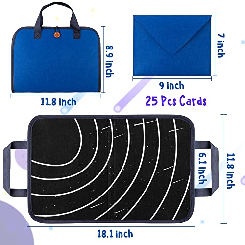 WATINC 25Pcs Outer Space Travel Felt-Board Story Set Portable Felt Board Solar System Universe Storytelling Planets Astronaut Galaxy Themed Preschool WATINC
