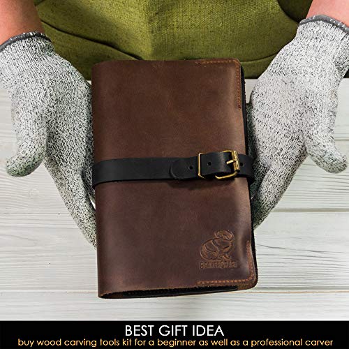 BeaverCraft Deluxe Wood Carving Tools Kit S19x - Wood Carving Knife Whittling Kit Wood Carving Whittling Knife Set with Leather Strop and Polishing BeaverCraft