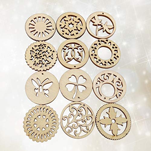 Healifty 20pcs Rustic Decor Wood Decor Scrapbook Embellishments Wooden Flower Craft Woodsy Decor Wooden Craft Supplies Wood Slices Wooden Healifty