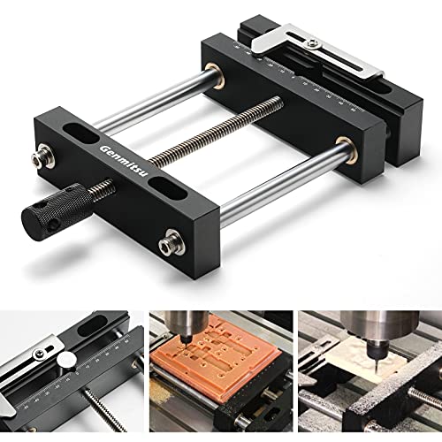 Genmitsu Aluminum Bench Vise Clamp DIY Desktop Worktable Vise Clamp for CNC 3018-PRO/PROVer/PROVer Mach 3/MX3/PROVER XL 4030, 10.2" x 5.5"x 1.6", Genmitsu