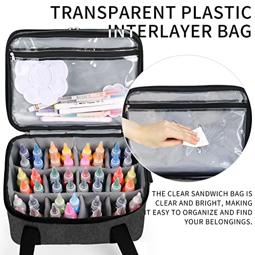 ALTLLEN Acrylic Paint Storage Case, Black, Unisex, Plastic and Leather, Ideal for Artists on-the-go ALTLLEN