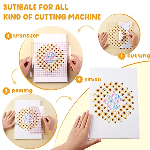 Tintnut Sunflower Permanent Vinyl - 7 Sheets 12"x10", Permanent Vinyl for Cricut Machine, Floral Permanent Vinyl Sheets, Permanent Adhesive Vinyl, Tintnut