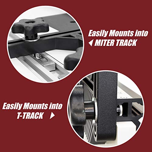 Fulton Single Deluxe Featherboard with Aluminum Miter Lock Bar and T Bolt Hardware for Track or Miter Slot Mounting Ideal for Table Saws Router Fulton