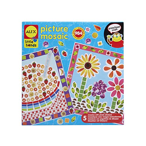 Alex Toys: Little Hands, Picture Mosaic, Kids Toddler Art and Craft Activity, Peel and Stick 5 Mosaics with Colorful Photo Stickers, Easy and Non ALEX Toys
