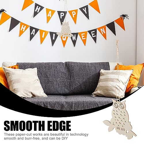 SEWACC 1 Set owl Wood Chips Halloween Decor Halloween Supplies Owl Wood Slices Unfinished Wood Chips DIY Wood Boards Halloween Adorn Wood Decor DIY SEWACC
